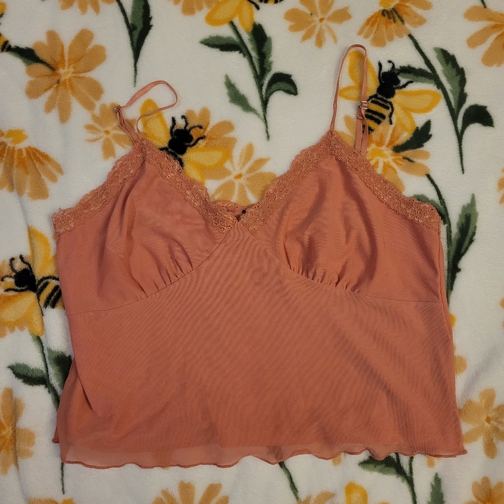 Copper colored cropped top cami size xl